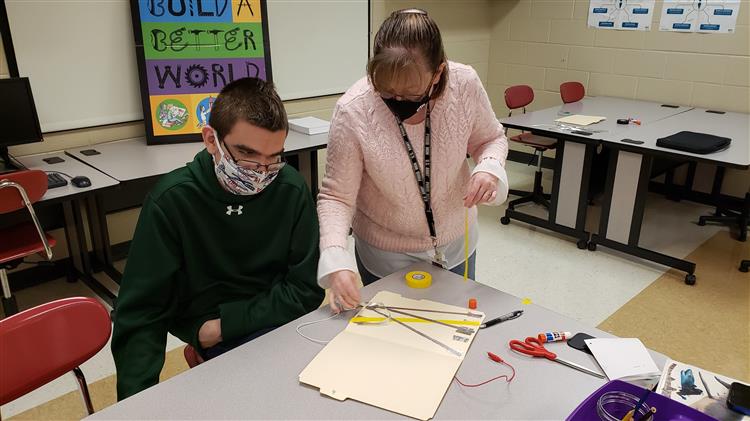 Life skills students team up with librarian for fun projects