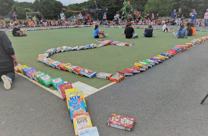Cereal Box Domino Challenge benefits local food banks