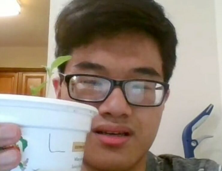 Colonial Middle School eighth graders plant tomato seeds that have been to space