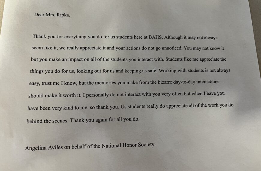 Letters of thanks fill faculty, staff mailboxes