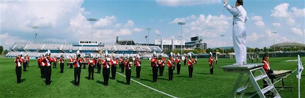 Bellefonte marching band performs at Penn State womens’ soccer game