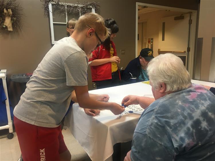 BAMS students visit residents of Centre Crest