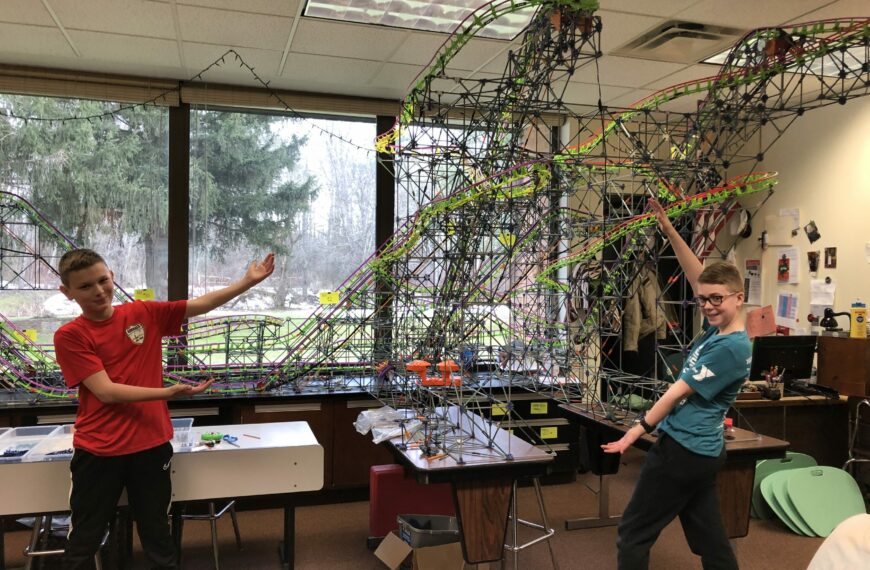 Middle school students build amusement park with K’Nex