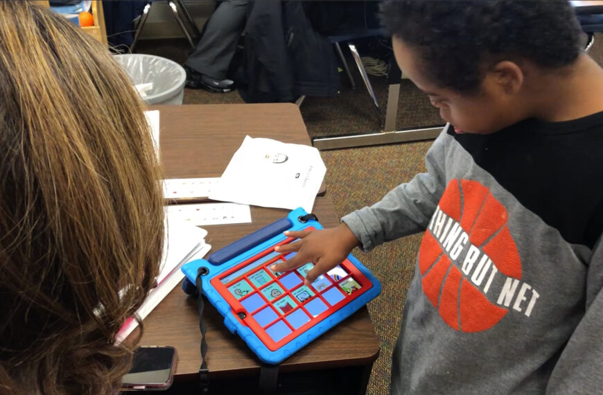 High School engineers help elementary student find his voice