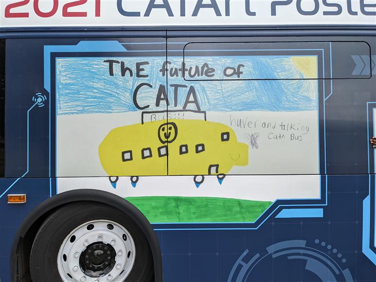 Student artwork displayed on CATA bus