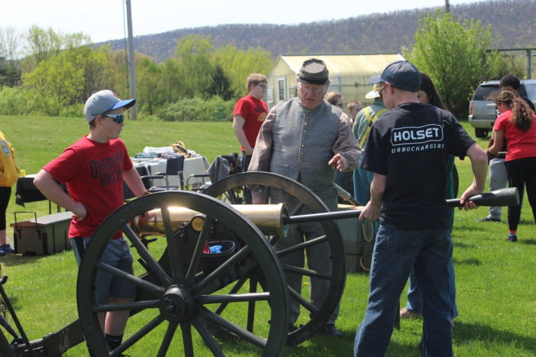 Students engage in hands-on learning of Civil War