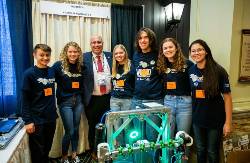 Award-winning student-led robotics team showcases their robot